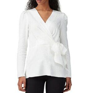 🌻Jay Godfrey White Zebra Printed Hannah Wrap Top Women's Size 0